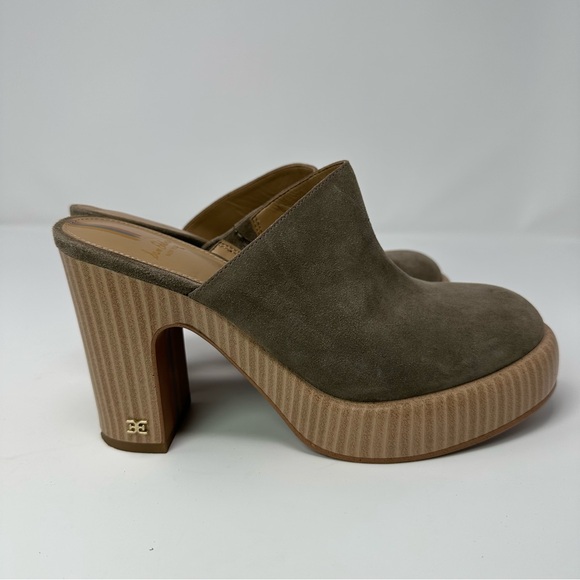 Sam Edelman Shiloh Suede Mule Heel, Olive Suede, Size 6.5 - Picture 7 of 12
